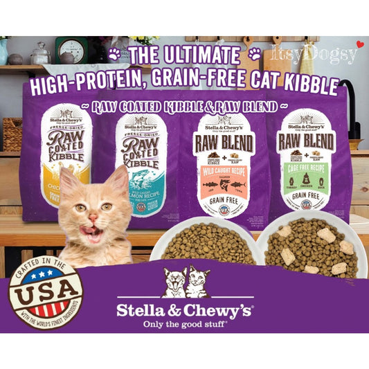 Stella and Chewy’s Cat Raw Coated Raw Blend Kibbles Dry Food Freeze Dried